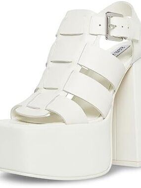 Steve Madden White Platform Strappy Sandal - Women
